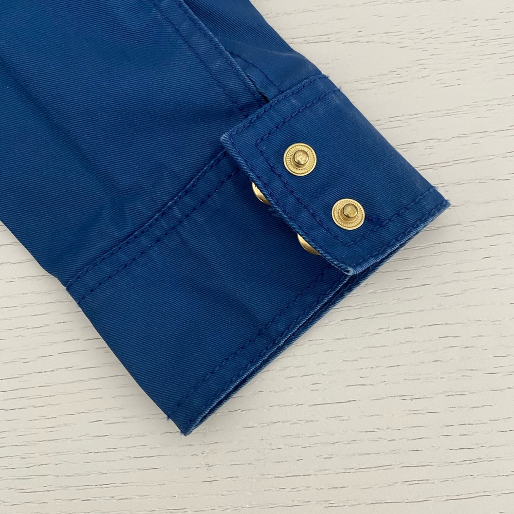 Women's Casual J. Crew Size M Cobalt Blue Jacket With Gold Accents - Picture 7 of 12